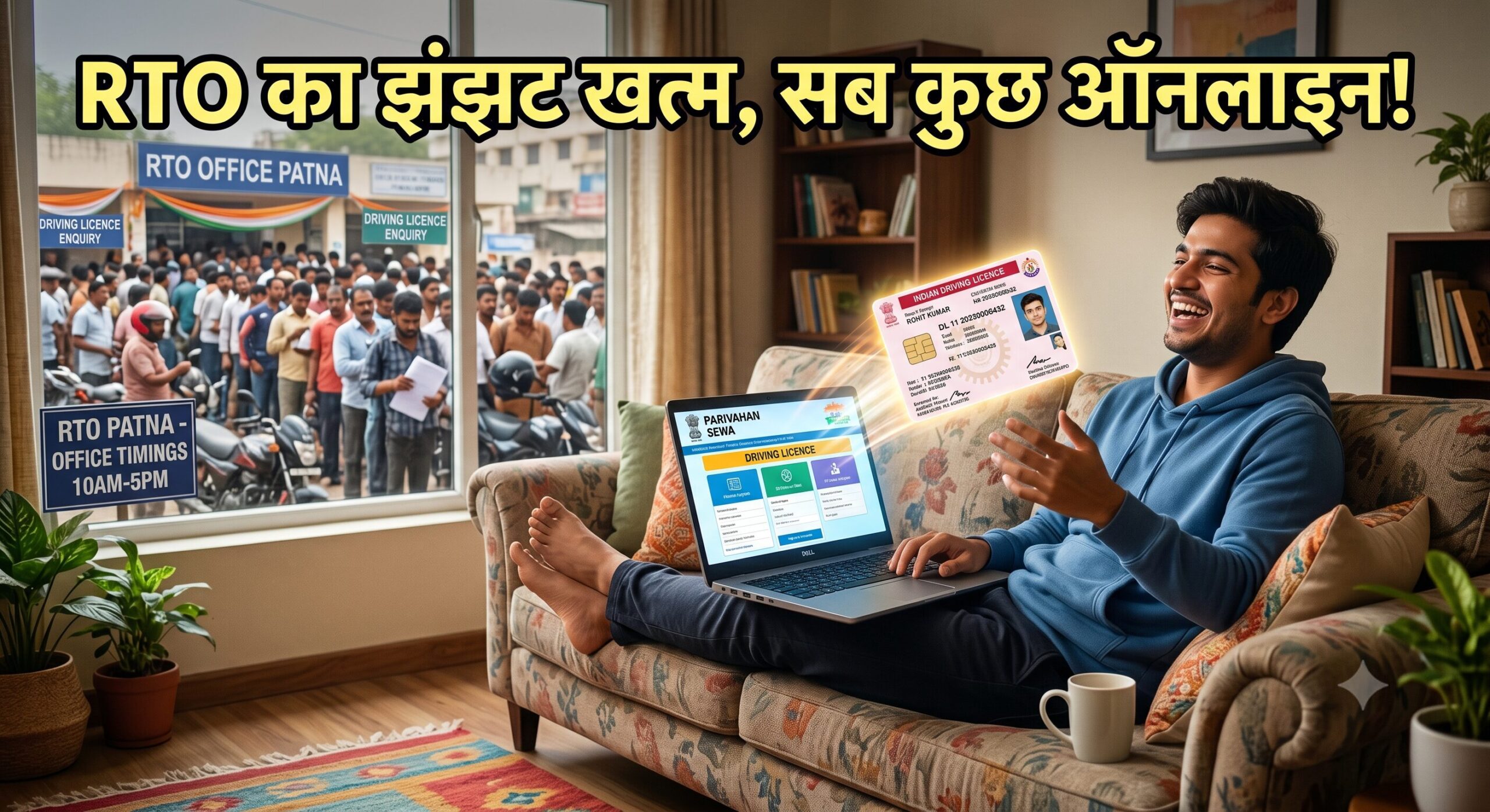 A step-by-step guide for applying for a driving licence online in Patna through the Parivahan portal.